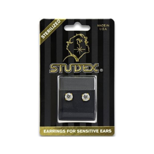 Studex Sensitive Sterilized Gold Plated 5MM Cubic Zirconia Pr743S