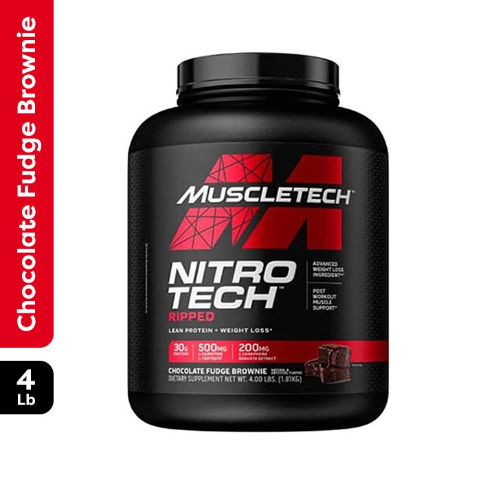 MuscleTech Nitro Tech Ripped Chocolate Fudge Brownie 4 lbs