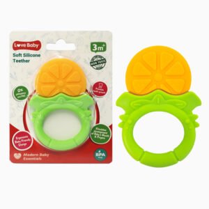 Love Baby Soft Silicone Teether Orange 1s