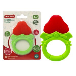 Love Baby Soft Silicone Teether Strawberry 1s