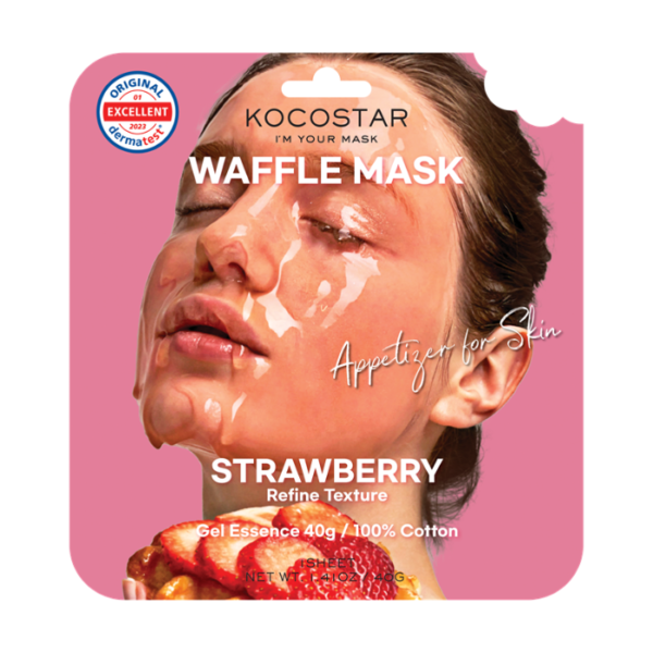 Kocostar Waffle Mask Facial Sheet Strawberry 40g 1s