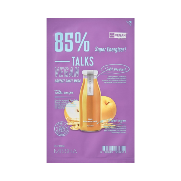 Missha Talks Vegan Squeeze Sheet Mask Energizer 27g