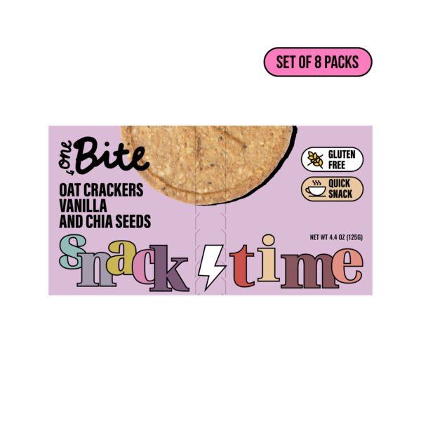 One Bite Gluten-Free Oat Cracker Vanilla and Chia Seeds 125g
